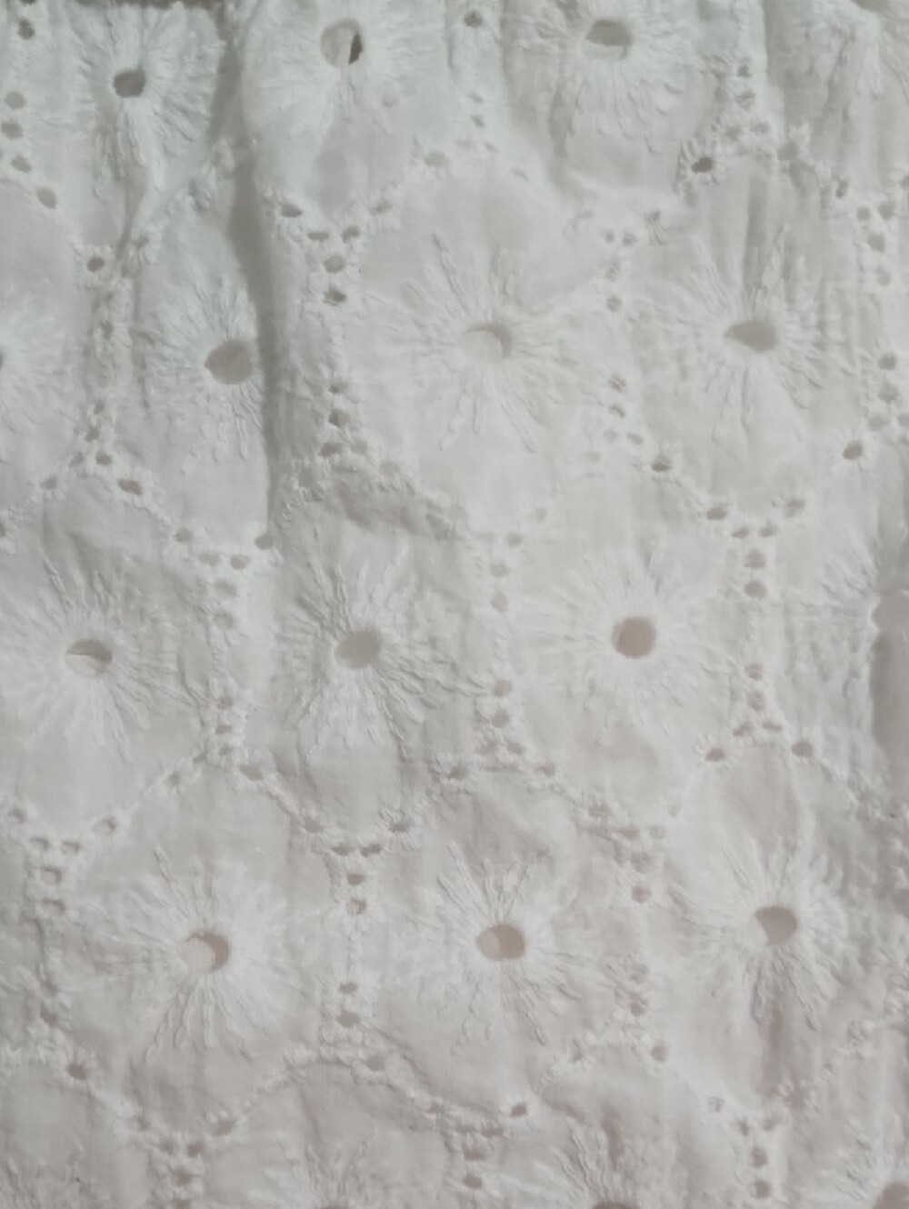 White Maxi Skirt with Brown Lace Trim - Picture 2 of 9